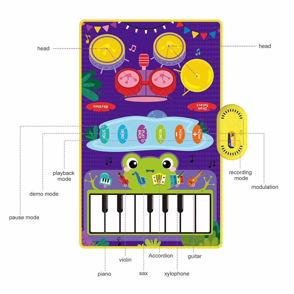 CP5929 Early Educational Toy Toddler Kid Piano Keyboard Drum Play Mat Music Blanket Baby Gift CP5929 Early Educational Toy Toddler Kid Piano Keyboard Drum Play Mat Music Blanket Baby Gift